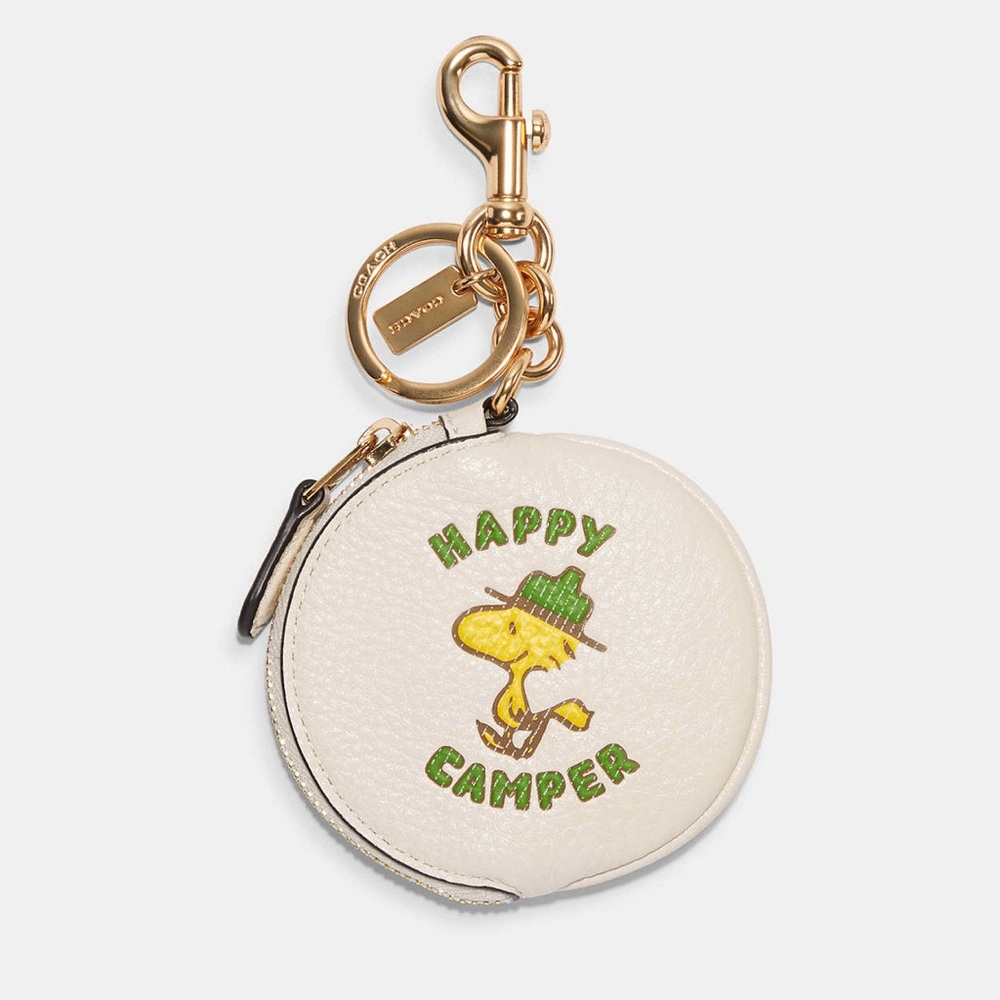 Coach X Peanuts Bag Charm Keychain Woodstock Happy Camper Coin Purse NWT - Picture 5 of 5